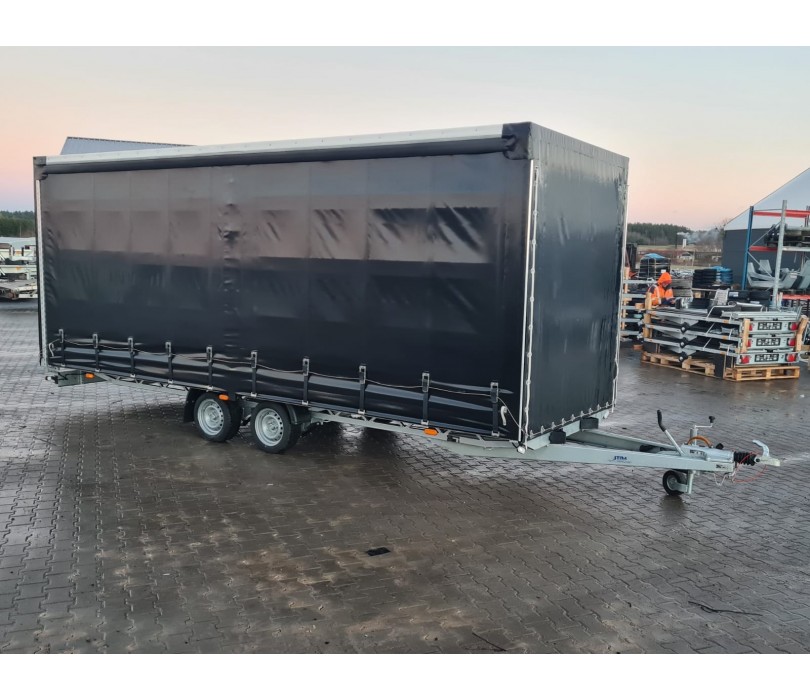 Remorque porte-voitures 620 x 210 x 240 cm avec rideaux coulissants sur 2 côtés, poids total autorisé en charge jusqu’à 3 500 kg, transporteur universel - Image 18