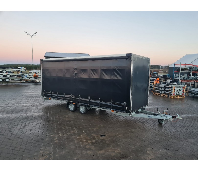 Remorque porte-voitures 620 x 210 x 240 cm avec rideaux coulissants sur 2 côtés, poids total autorisé en charge jusqu’à 3 500 kg, transporteur universel - Image 16