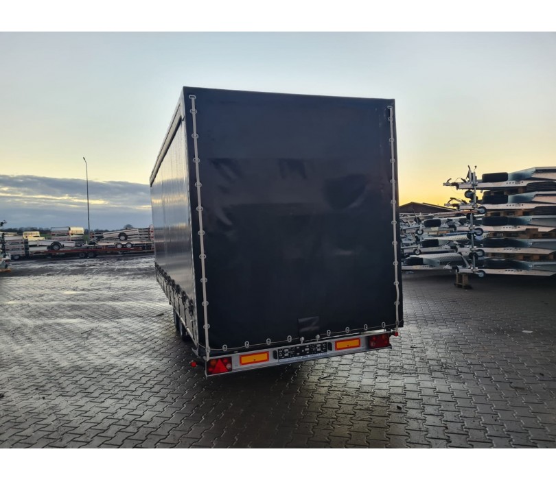 Remorque porte-voitures 620 x 210 x 240 cm avec rideaux coulissants sur 2 côtés, poids total autorisé en charge jusqu’à 3 500 kg, transporteur universel - Image 14
