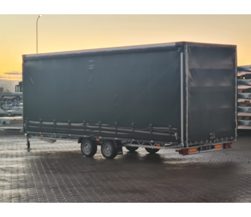 Remorque porte-voitures 620 x 210 x 240 cm avec rideaux coulissants sur 2 côtés, poids total autorisé en charge jusqu’à 3 500 kg, transporteur universel - Image 10