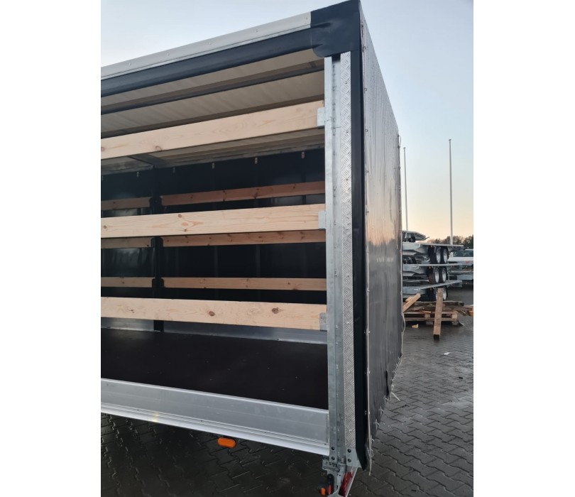 Remorque porte-voitures 620 x 210 x 240 cm avec rideaux coulissants sur 2 côtés, poids total autorisé en charge jusqu’à 3 500 kg, transporteur universel - Image 5