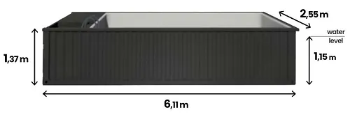 Conteneur Piscine Neuf avec Toit Pack Premium 6,2mx 2,5m - Image 6