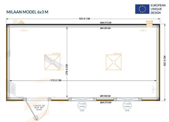 Conteneur bureau 6×3 mètres modèle Milan - Image 12
