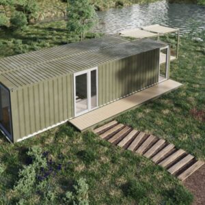 Maison en container d’expédition de 40 pieds de long