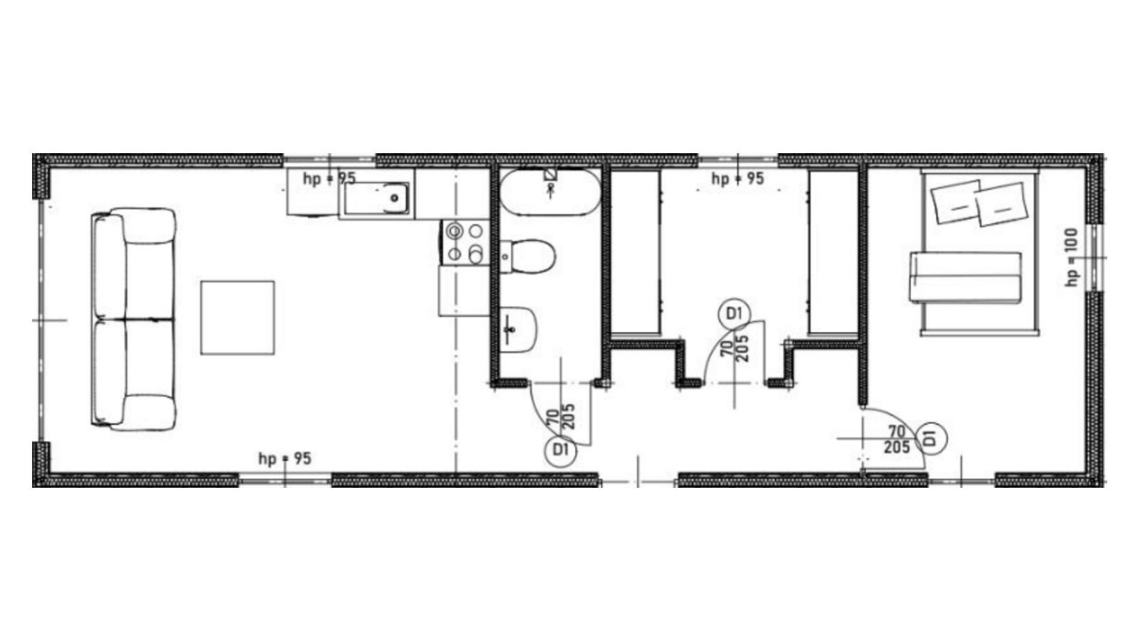 Maison modulaire de plain-pied, 50 m², standard clé en main - Image 2